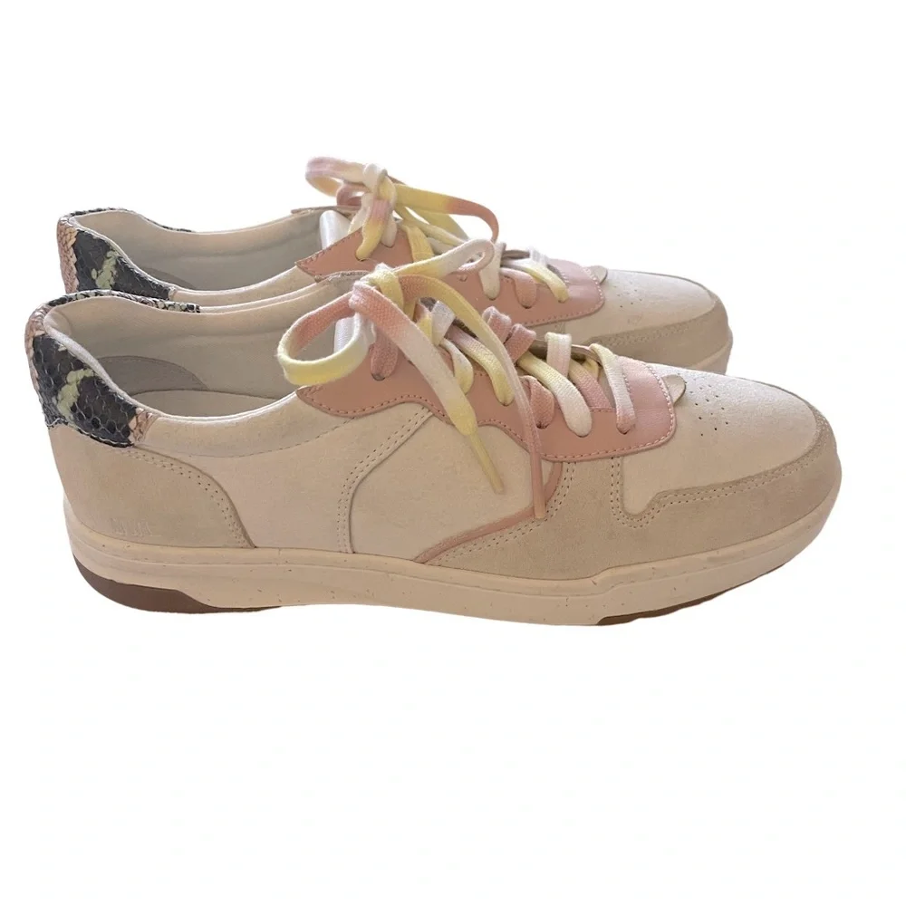 MADEWELL Court Low-Top laced Suede Sneakers with Pink accents. Size 7